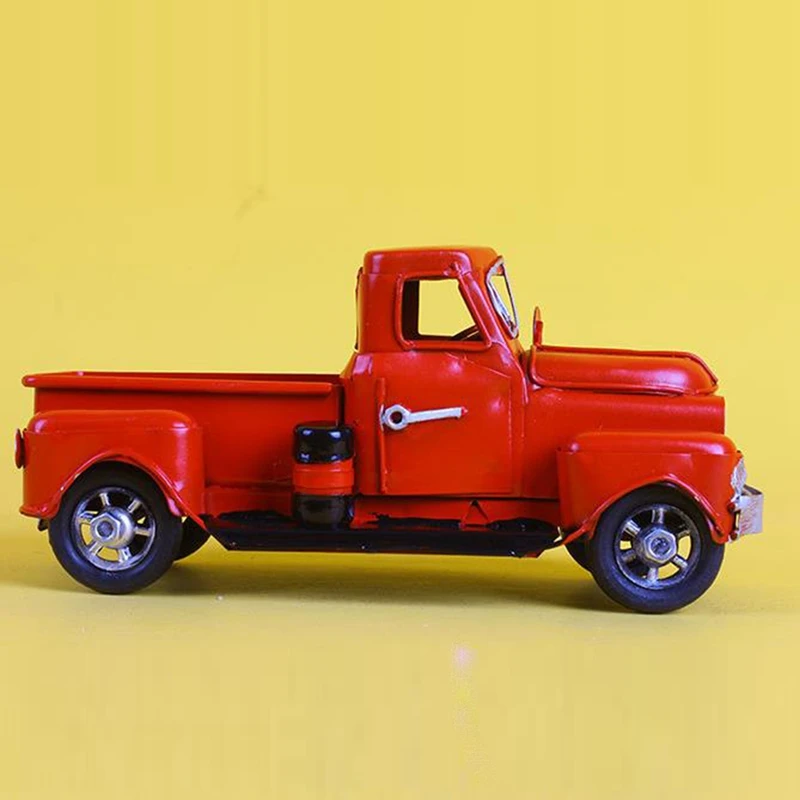 7Inches Christmas Decor Handcrafted Metal Truck Car Christmas Tree Decor Model Christmas Ball For Christmas Decoration Red