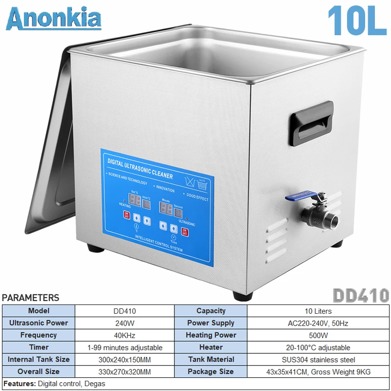 10L デジタル加熱脱気超音波クリーナーマシン医療外科器具洗浄用