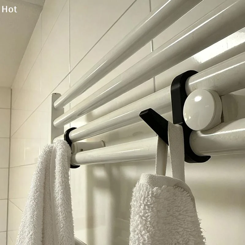 2pcs 3D Printing Radiator Tube Clothes Hangers No Drill Heating Pipe Towel Hooks For Clothes Scarf StorageFurnishing world