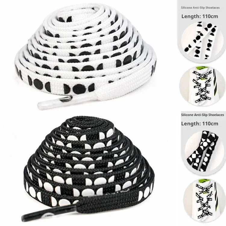 1 Paar neue Schnürsenkel für Sneaker, Tennis, Fußball, Freizeit, Silikon, rutschfest, flaches Seil, Schuhbänder, Schuhzubehör, 110 cm – Detail 6