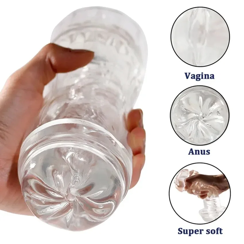 Male Masturbator Cup Double Head Vagina Real Pocket Pussy Masturbators Penis Endurance Exercise Vacuum Soft Pussy Sex Toys 18+