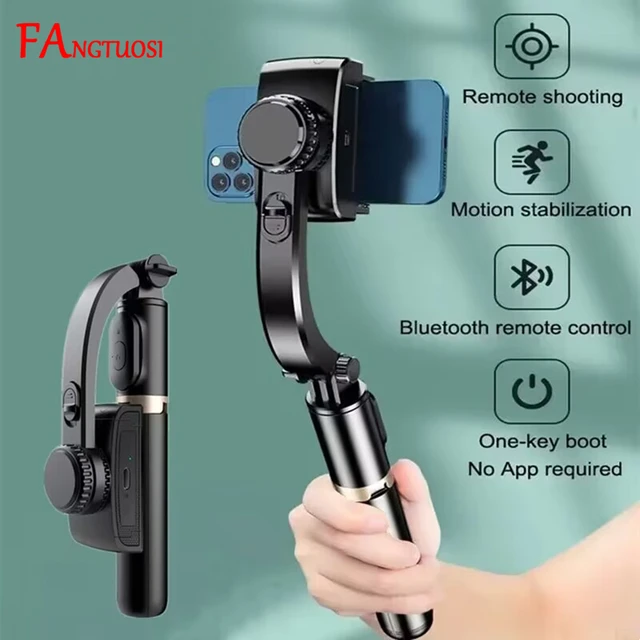 FANGTUOSI mobilny stabilizator wideo kijek do selfie Bluetooth statyw stabilizator gimbalowy do smartfona pionowy uchwyt do fotografowania na żywo