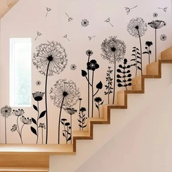 2pcs Simple Dandelion Self-adhesive Wall Sticker Wall Painting For Bedroom Wall Living Room Children's Room New Home Decoration