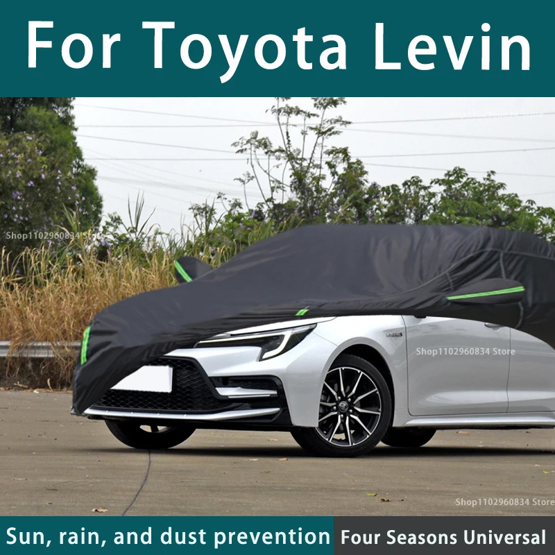 For Toyota Levin 210T Full Car Covers Outdoor Sun Protection Dust Rain Snow Protective Anti-hail Car Cover Auto Black Cover