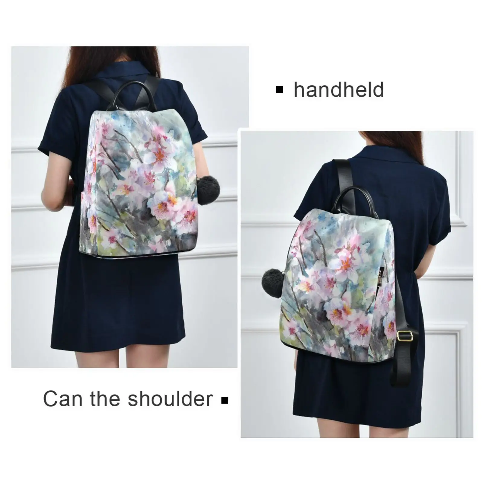 New Anti theft fashionable backpack for women Flower Print backpack, waterproof backpack wallet, colorful travel bag