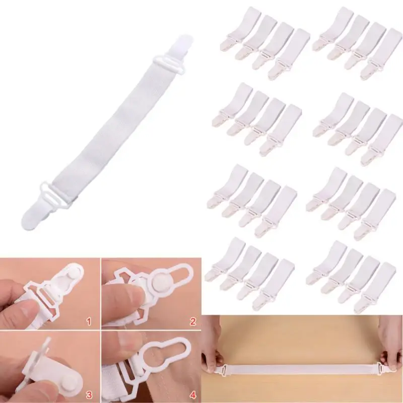 set Elastic Bed Sheet Strip Fastener Bed Sheet Grippers Belt Adjustable Mattress Cover Blankets Holder Accessories Home