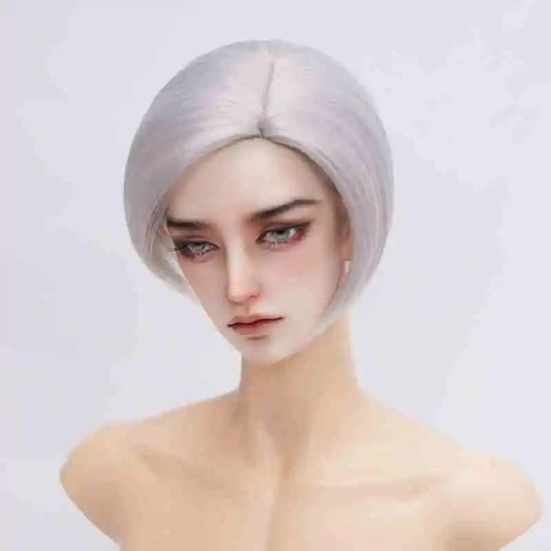 BJD doll wig suitable for 1/3 1/4 size wig soft silk partial part hook short hair doll accessories