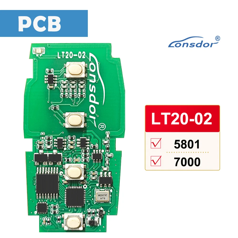 Lonsdor K518 LT20-02 4D PCB Universal Remote Circuit Board For Subaru STI WRX Legacy Outback Ascent XV/Crosstrek Forester Imprez