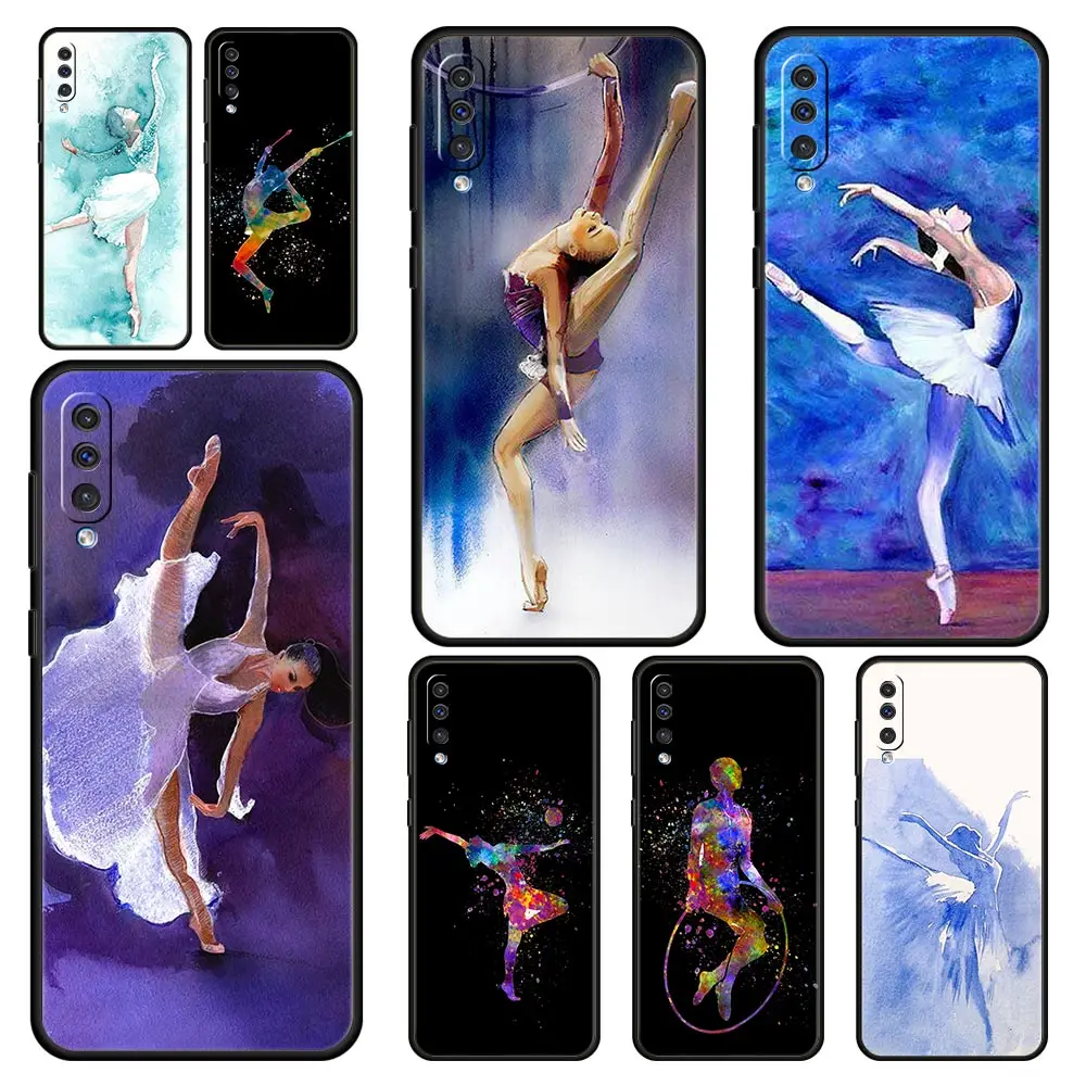 Gymnastics water color Phone Case For Samsung A24 A12 A16 A14 A32 A50 A70 A20E A20S A10S A22 A40 A34 A54 A42 A52 5G A06 Cover