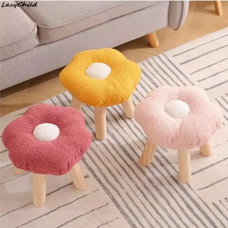 Flower Small Stool Small Round Stool Net Red Cloud Mushroom Stool Room Decoration Durable Cheap Floor Low Stool Baby Chair Hot