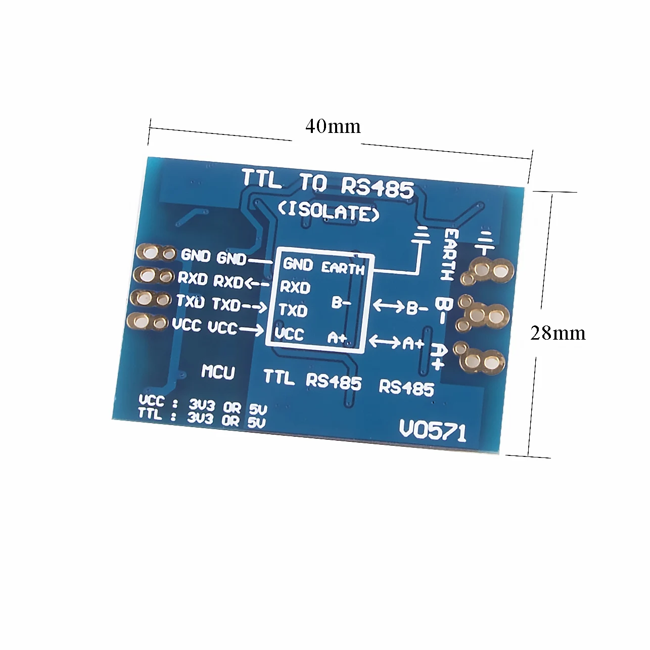 TTL UART to RS485 Isolator Board Serial Converter Adapter Dongle Communication Upgrade Module