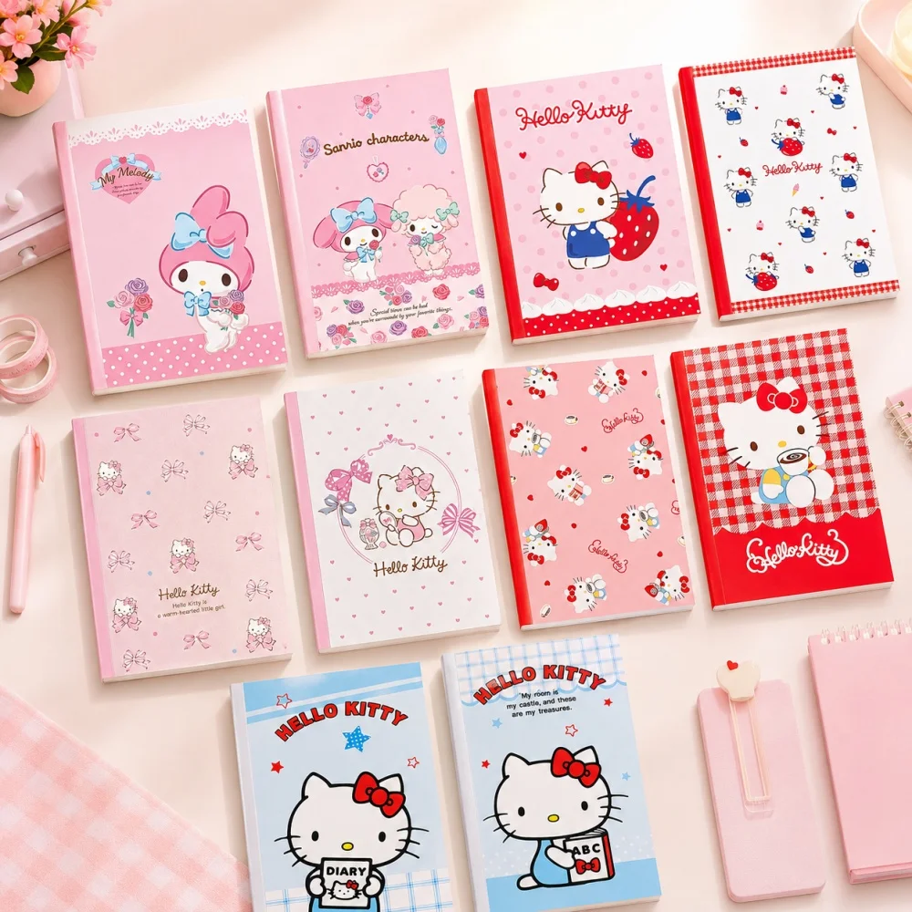 Genuine Sanrio Hello Kitty A5 Notebook Cute Journal Diary Planner Perfect Bound Writing Book Stationery for Study Office Notes
