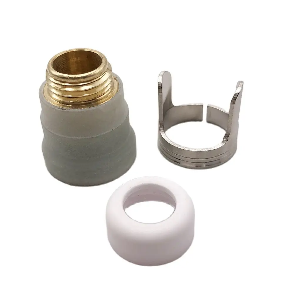 PT60 PT-60 Plasma cutting torch consumables shield cup with ceramic nozzle and isolation spring each 2pcs