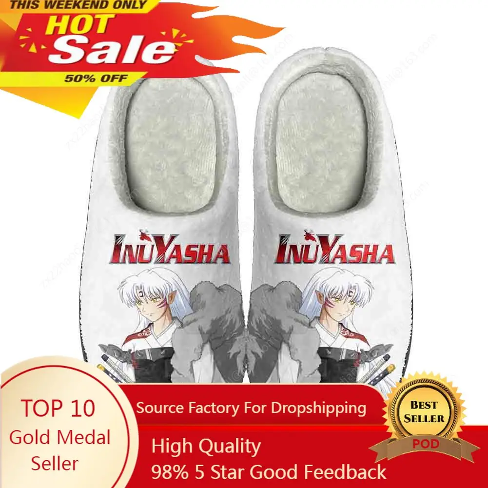 

Anime Inuyasha Kikyō Home Cotton Custom Slippers High Quality Mens Womens Plush Fashion Casual Keep Warm Shoes Thermal Slipper