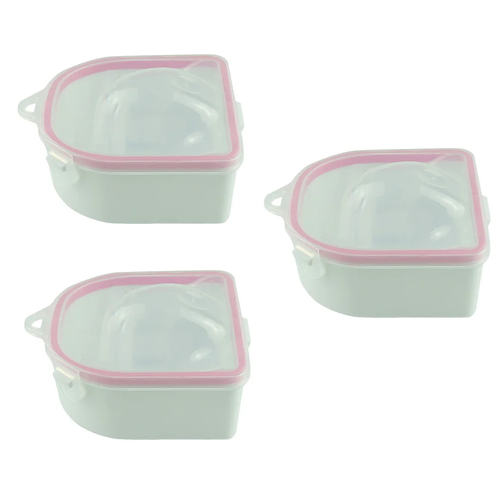 3 pezzi Nail Art Soak Ciotola Vassoio per la cura del manicure Rimozione dello smalto Ammorbidire le cuticole Punte acriliche Rimozione Uso del salone di casa Ciotola per la cura delle unghie