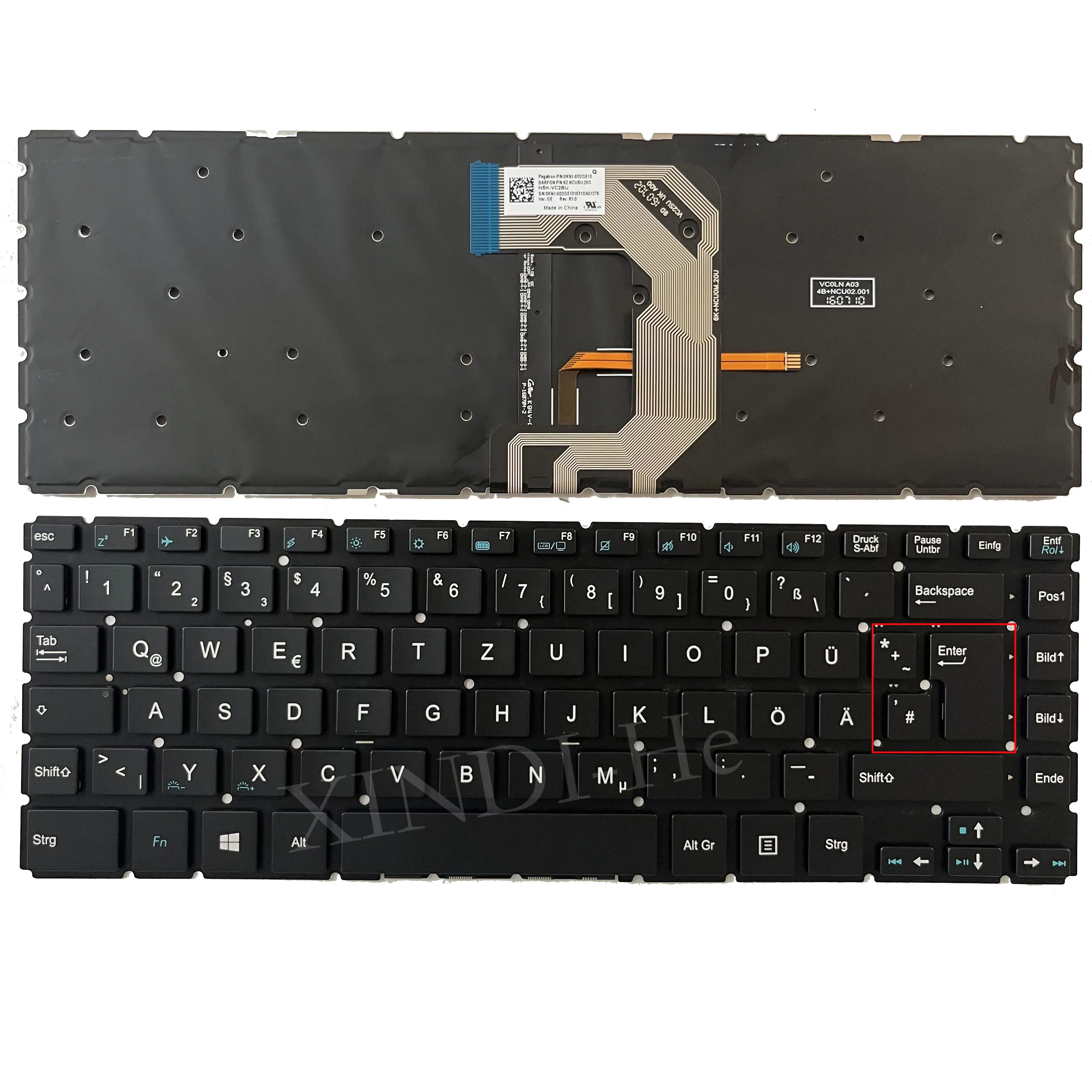 

Germany Backlit Laptop Keyboard For Medion Akoya S3409 MD60312 MD60319 MD60314 MD60323 MD60318 MD60376 MD60377 GR Layout