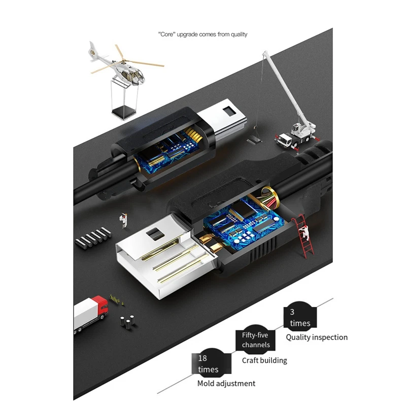 Driving Recorder Cable Mini 5V 2000Ma Car Supplies Charging Cable 3.5M GPS Navigator Adapter Power Plug B Easy Install