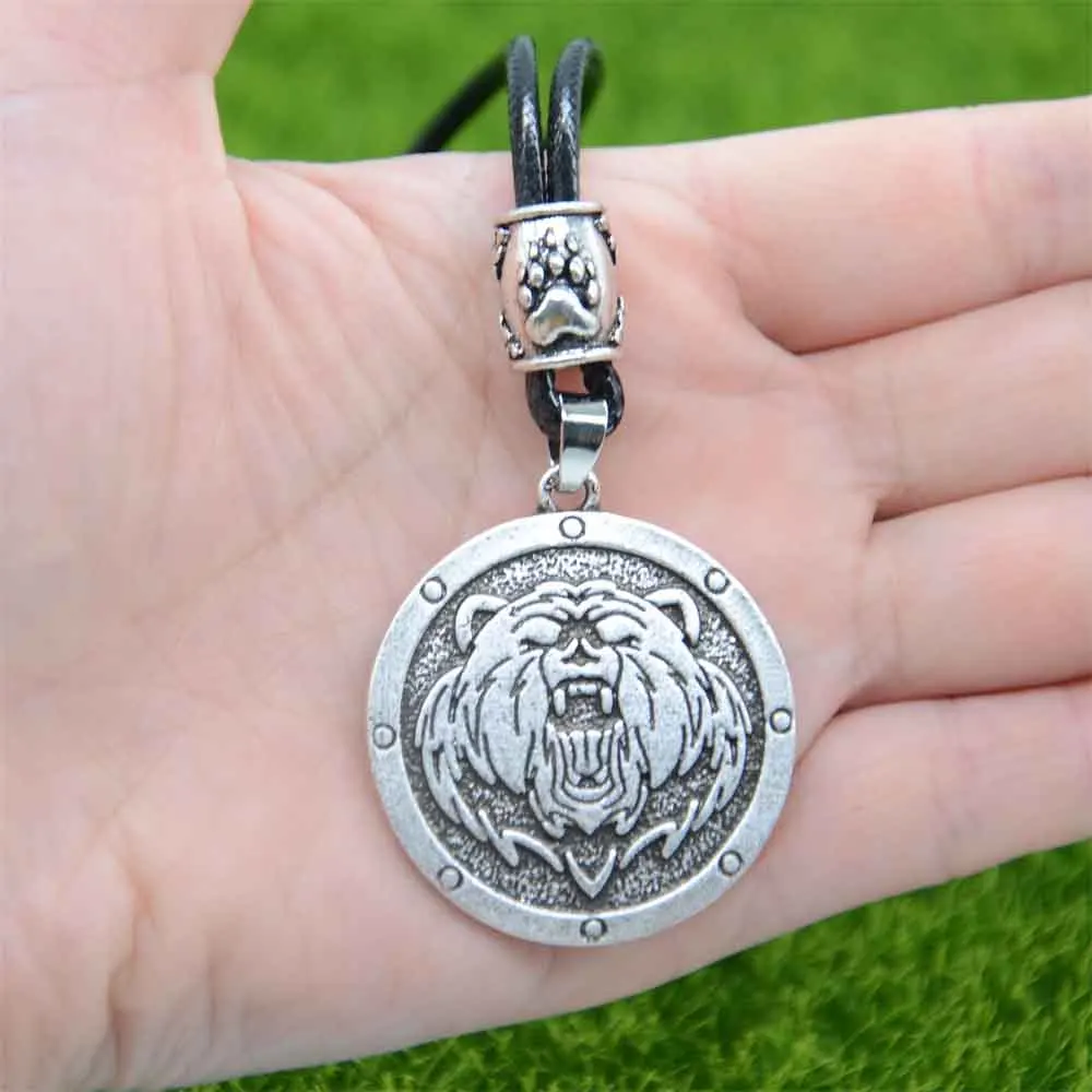 Nostalgia Bear Pendant Paw Bead Accessories Viking Jewelry Slavic Veles Amulet Men Necklace Dropshipping