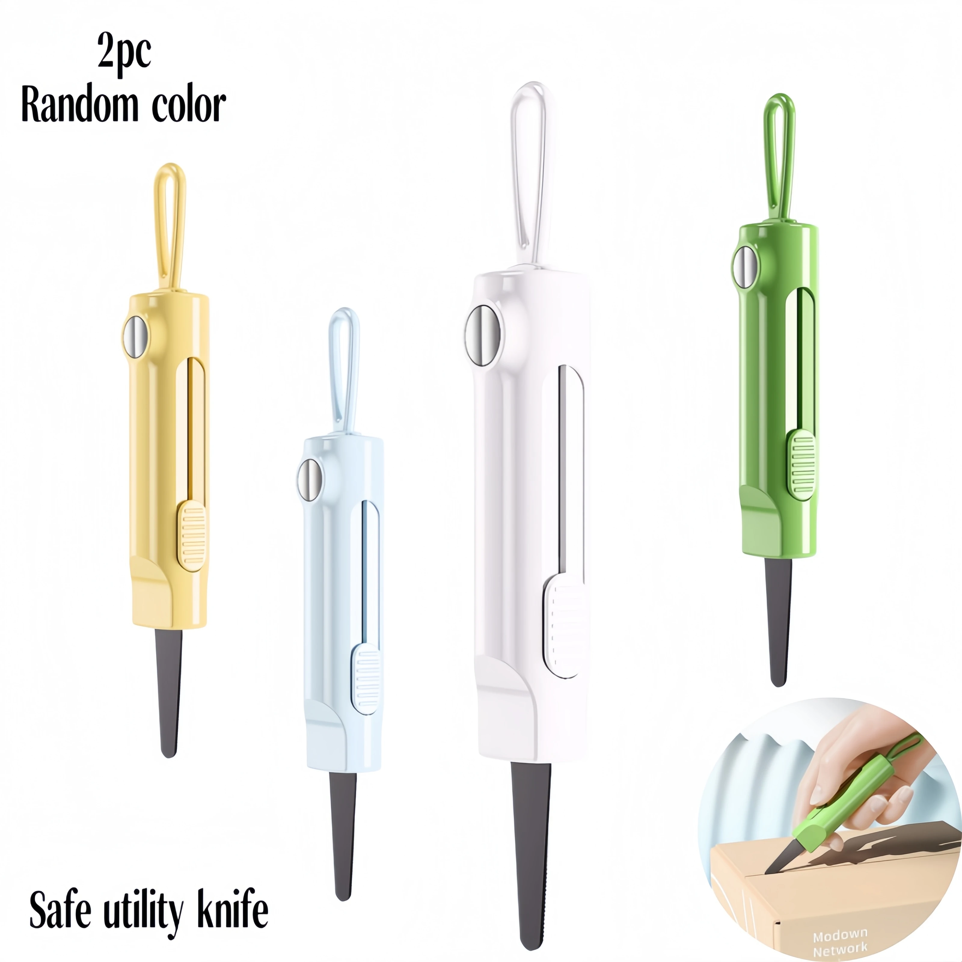 safety-round-head-box-cutter-2-pack-portable-mini-cutting-tool-express-parcel-opener-random-color-student-safe-utility-knife