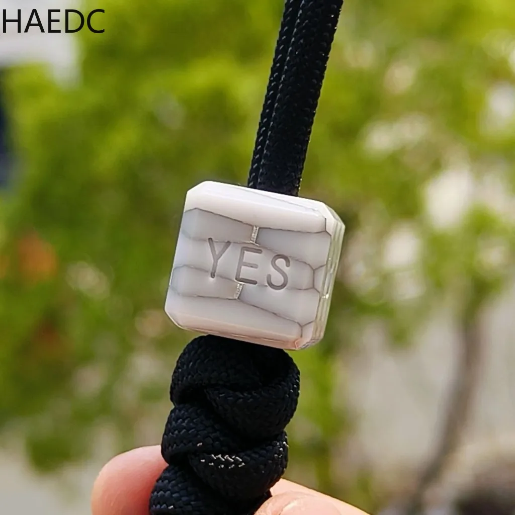 HAEDC YES/NO Resin Luminous Paaacord EDC Backpack Pendant DIY Bracelet Necklace Pendant