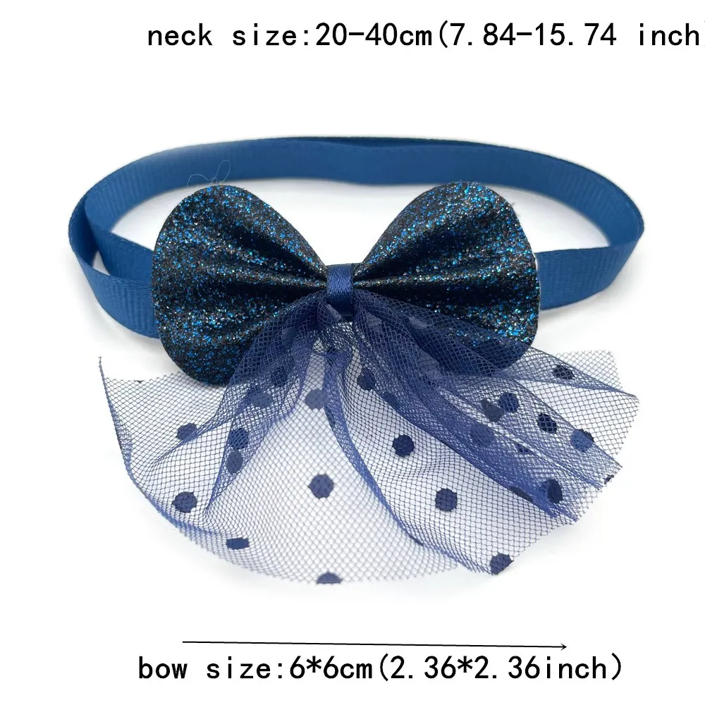 50/100pcs Small Dog Bow Ties Lace Style Puppy Dog Cat Bow Ties Adjustable Dog Bowtie Bowknot Cat Collar Pet Grooming Accessories