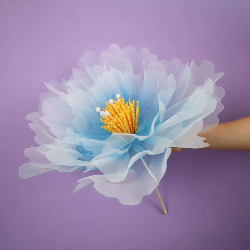 New 50cm Artificial Realistic Peony Outdoor Silk Large Flower Head Layered Fluffy Petals Home Party Decoration Fake Flowers
