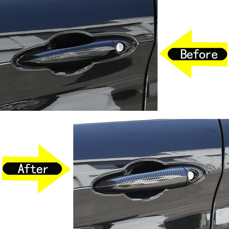 For Alfa Romeo Giulia Stelvio 2015-2020 ABS Carbon Fiber Car Exterior Door Handle Grab Cover Trim Sticker Car Accessories
