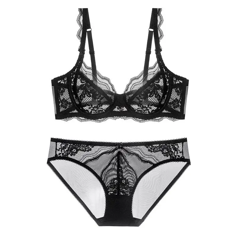Nouvel Ensemble Plus Size Underwear Dentelle Ultra Fine Mode Style Français Uni Doux Armature Push Up Soutien Gorge Multi Taille