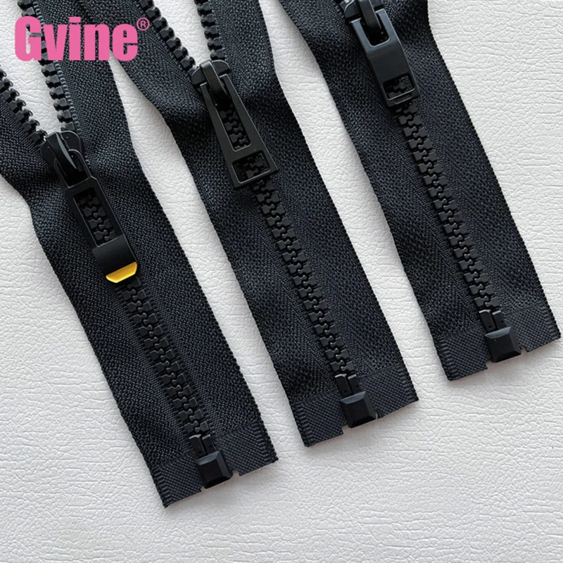 

10Pcs 60/70/80cm 5# Resin Zipper Open End Black Plastic Long Zipper for Sewing Down Jacket Clothes Garment Zip Bulk