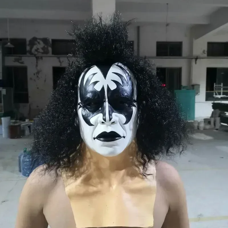 

2025 Halloween Kiss Gene Simmons Lead Singer Mask Horror Crazy Music Festival Mask