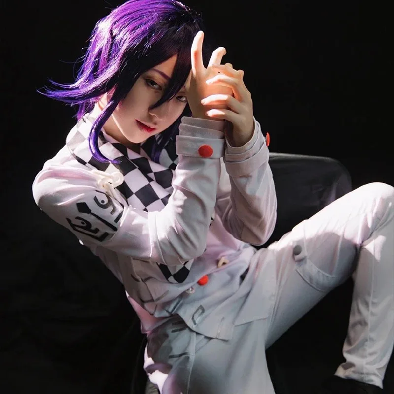 دانغانرونا V3 كوكيشي أوما أزياء تنكرية للرئيس زي وشاح عباءة شعر مستعار بدلة الهالوين ملابس للحفلات كوستيومسا؛ 2 ك، 8؛ ج'