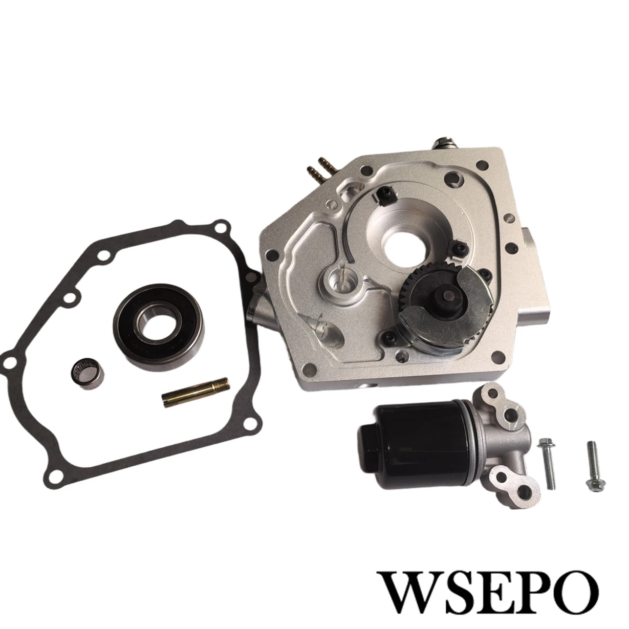 Billet Fully CNC Crankcase Cover With Oil Filter Pump and Parts Assembly Kit For Performance GX200 Clones 212CC Kart Engine