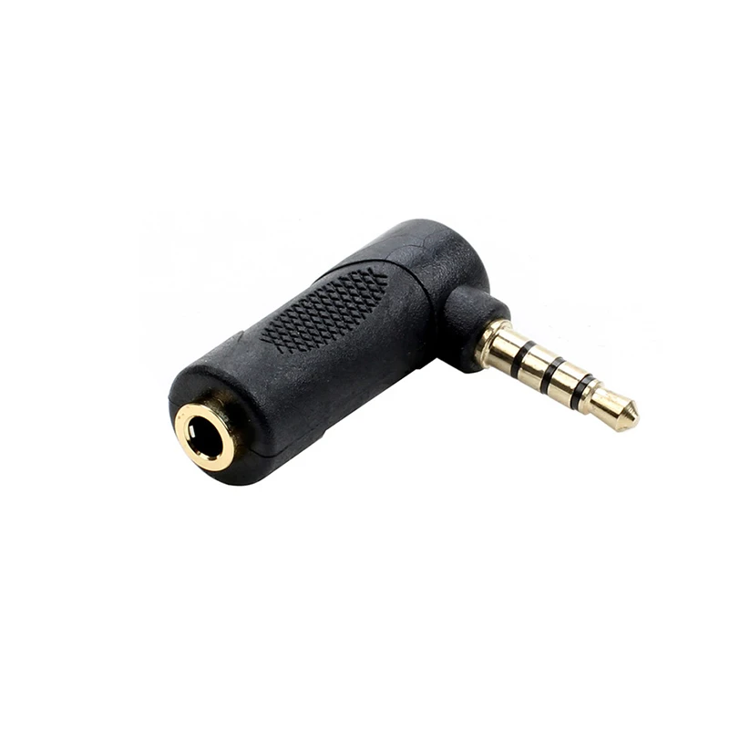 3.5mm Audio Stereo Adapter 90 Degree 3 Pole Right Angle Female To Male 4 Pole Plug L Shape AUX Headphone Jack Converter