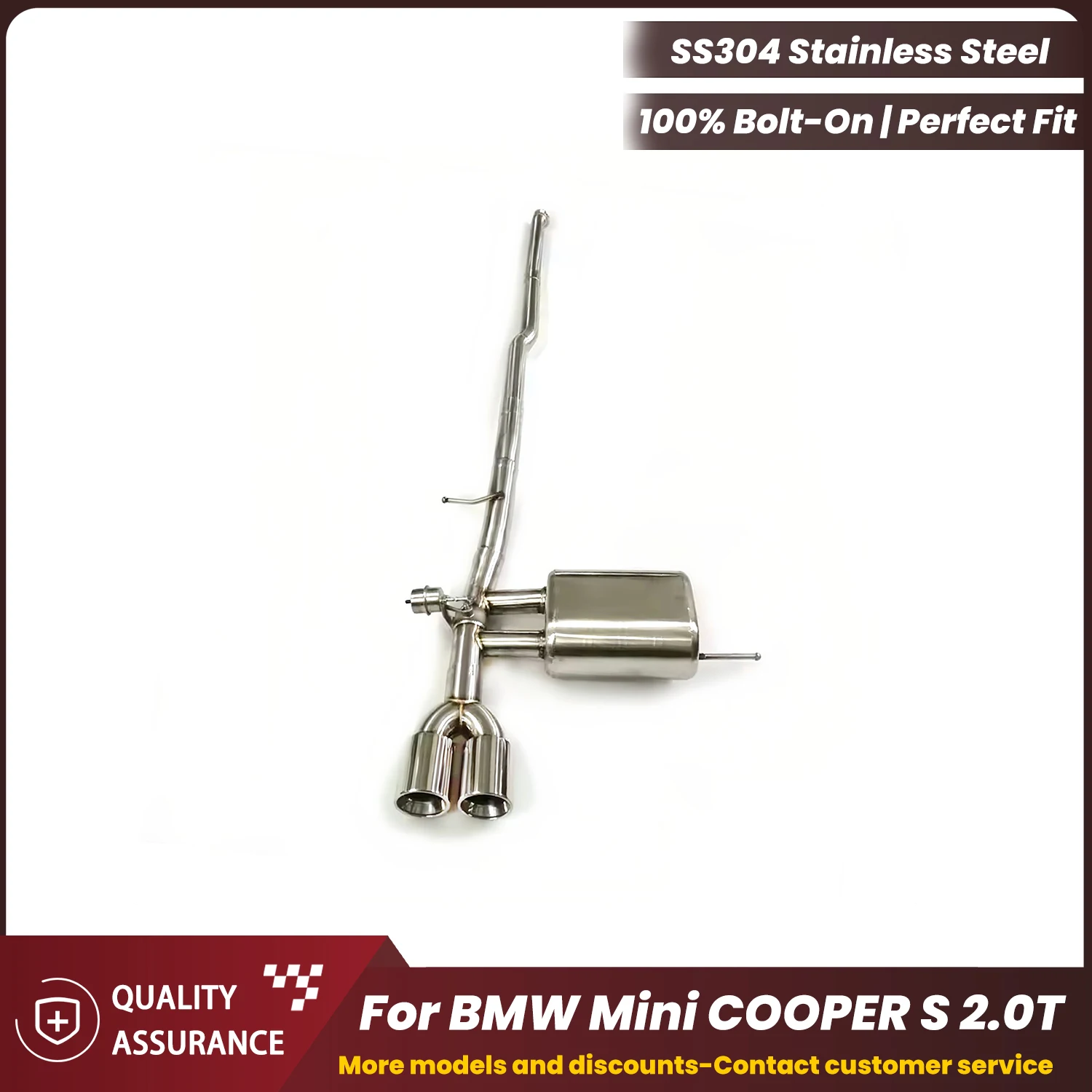 

Sporty Exhaust Sound ECCF Valved Catback Exhaust For BMW Mini COOPER S 2.0T Performance Upgrade Easy Installation
