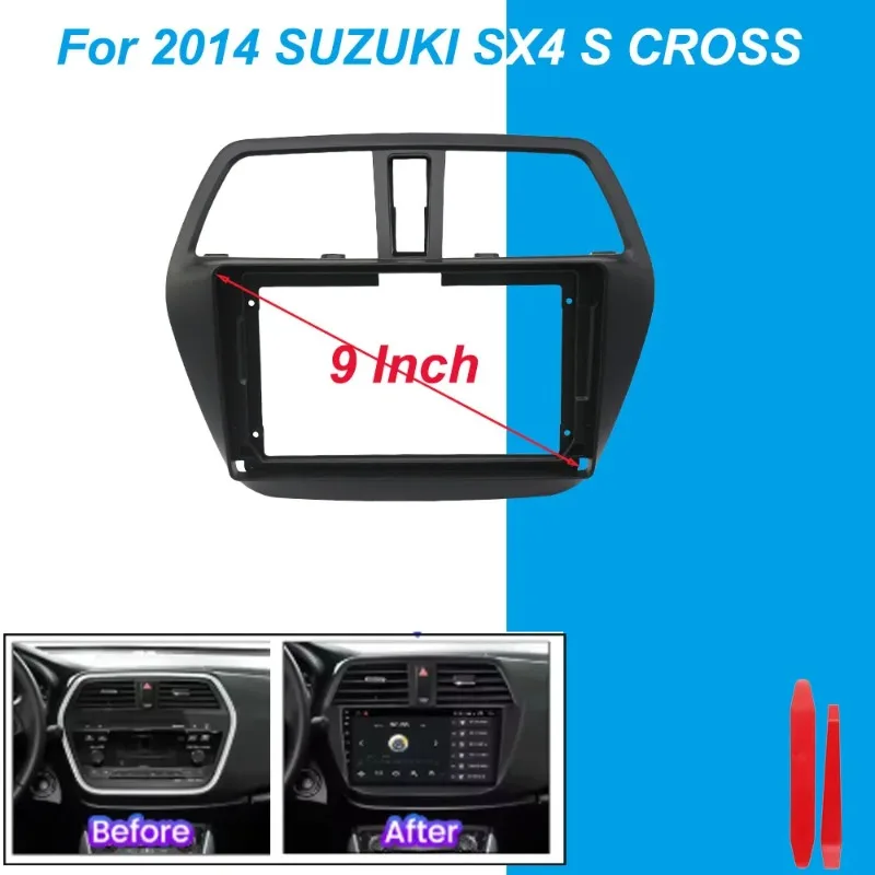 9 Inch Android Stereo Head Unit Frame Kit for Suzuki SX4 S-Cross 2012-2016 2Din Car Radio Fascia Panel Adapter Frame Cover Trim