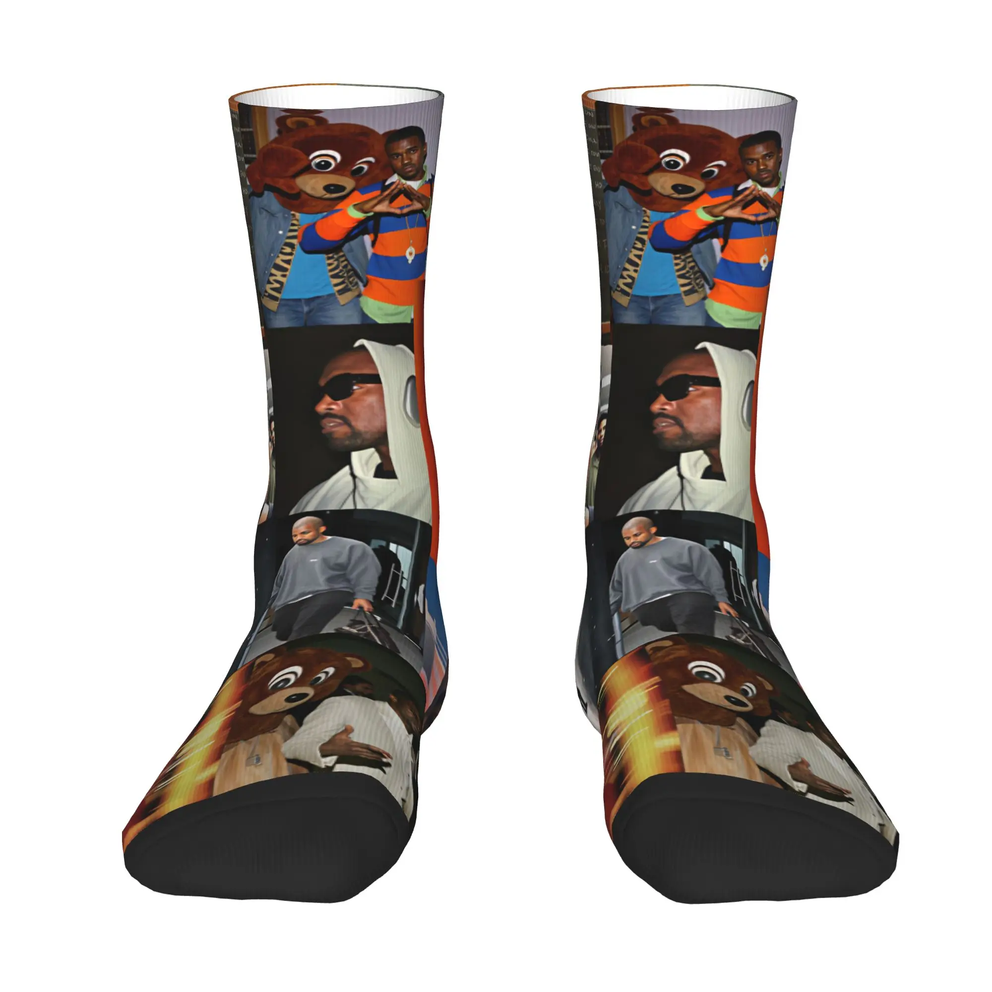 K-Kanye W-West Rapper Singer Dress Socks Men Women Warm Funny Novelty  Crew Socks