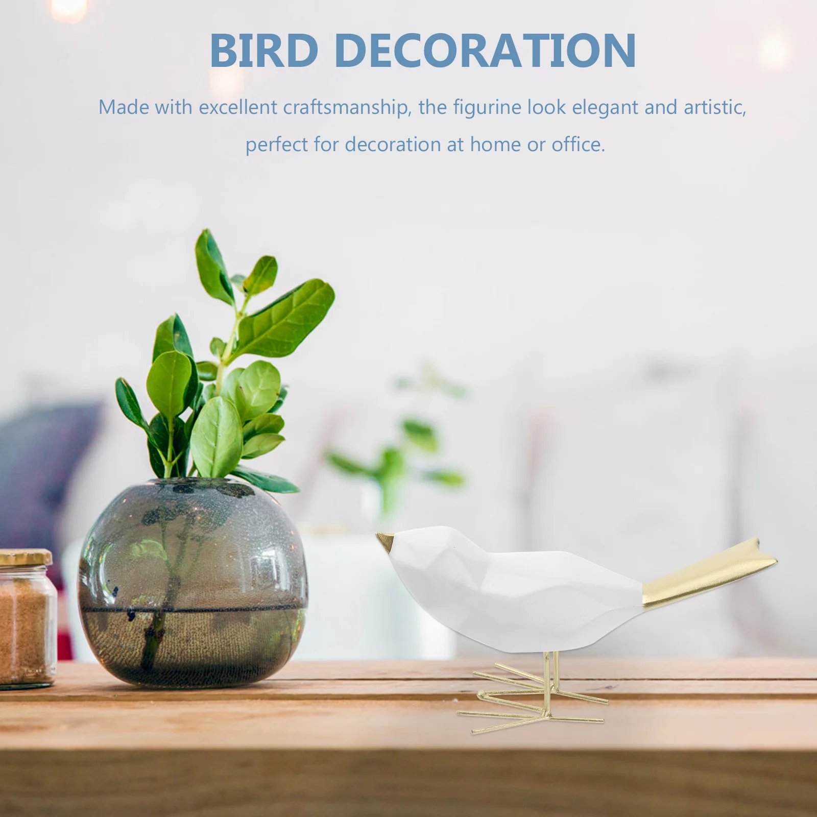 

Resin Home Decoration Artistic Ornament Bedroom Living Room Desk Decor Creative Bird Craft Bedroom Ornament