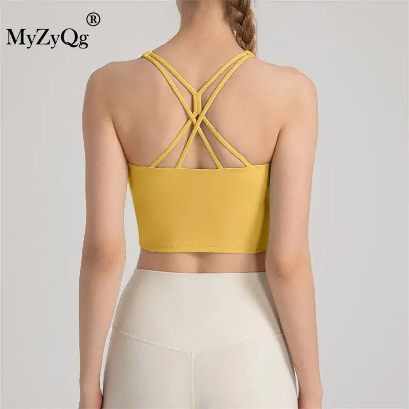 MyZyQg High Strength Beauty Back Yoga Bra Women Sports Vest Shockproof Running Fitness Underwear Tank Tops Shock Absorbing