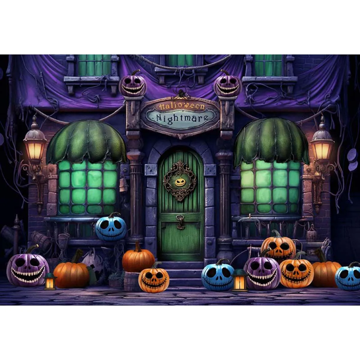 

Allenjoy Halloween Nightmare House Backdrop