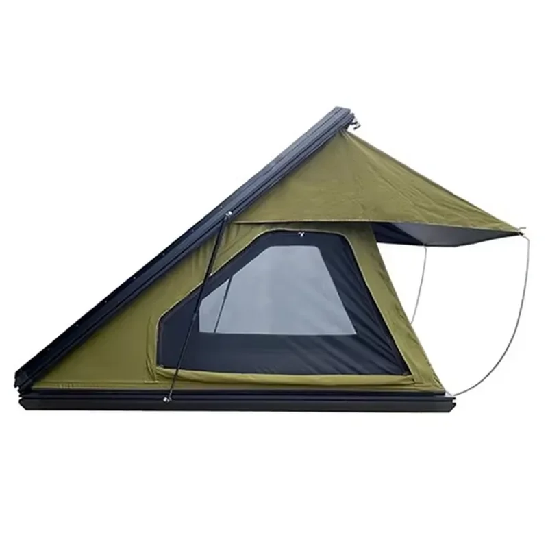Hard Shell Roof Top Tent Camping Aluminum Clamshell Four-season Waterproof 2 Person Canvas