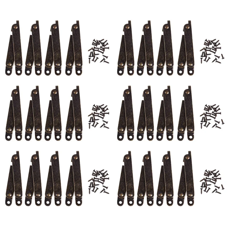 AB42-Furniture Box Rotatable Folding Lid Support Hinge Bronze Tone 24Pcs