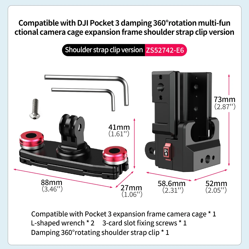 Verstellbare Magnetische Basis Pocket3 Erweiterungshalterung Stativadapter für DJI OSMO Pocket 4 Starke Saugkraft Auto-Halterung Kamera-Käfig-Rig – Detail 21