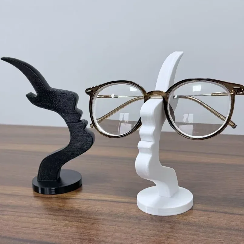 Minimalist Human Profile Eyeglass Holder 3D Printed Side Face Stand for Glasses Fun Practical Desk