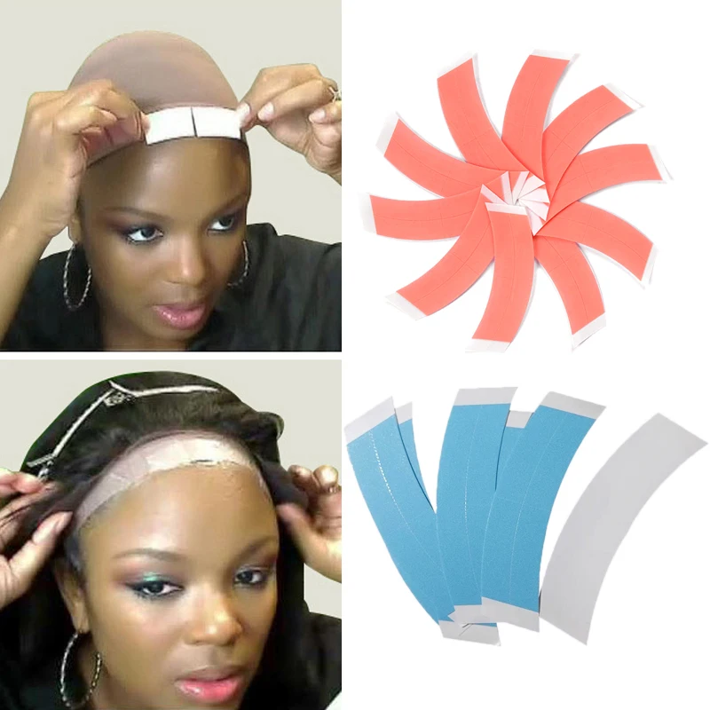 60 قطعة من شريط الشعر مزدوج الجوانب: لاصق مقاوم للماء ولا يترك أثرًا ورقيقًا للغاية لوصلات الشعر المستعار والشعر المستعار والدانتيل