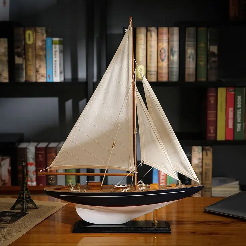 Wooden Sailboat Decoration, Modern Simplicity, Living Room, Household, High-grade Handmade Model, Wood Crafts, Pirate Ship Decor