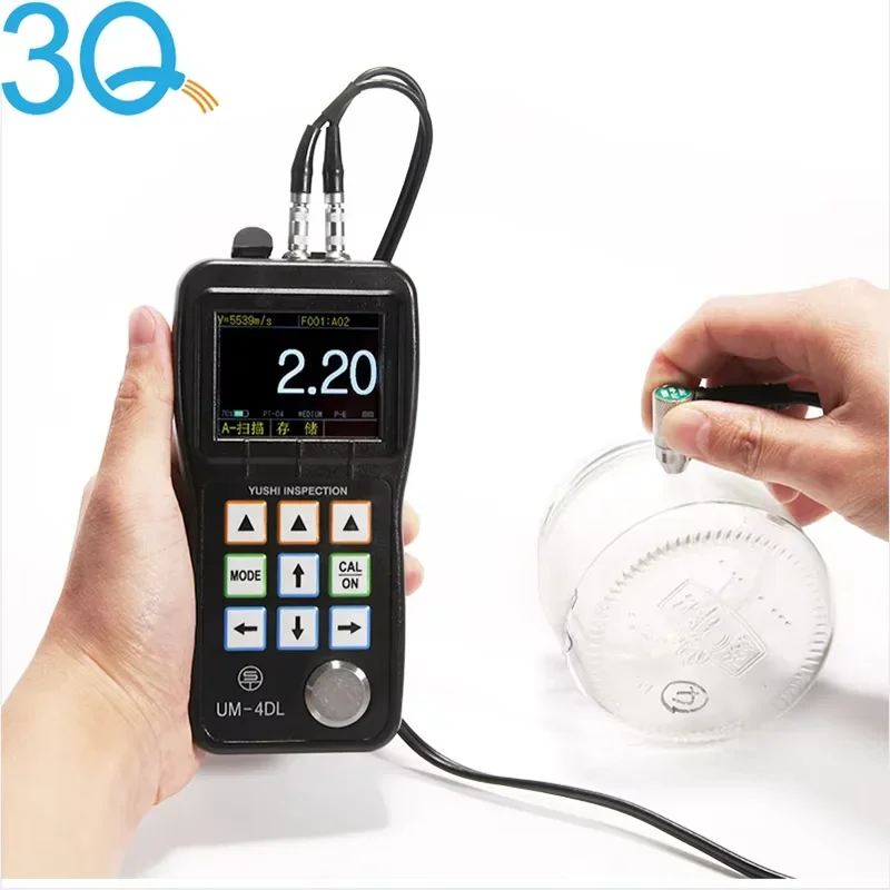 3Q High-Precision Digital Ultrasonic Thickness Gauge 0.01mm Resolution Portable Metal Tester Meter for Steel Plastic and Glass