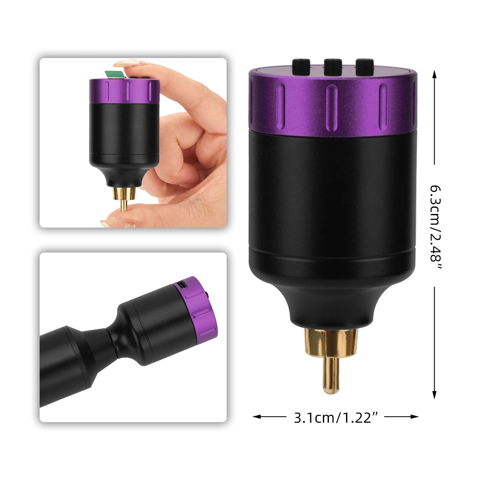 1500m Mini Wireless Tattoo Battery Power Supply RCA USB Interface For Rotary Machine Accessories Fount Adapter Fast Chargering