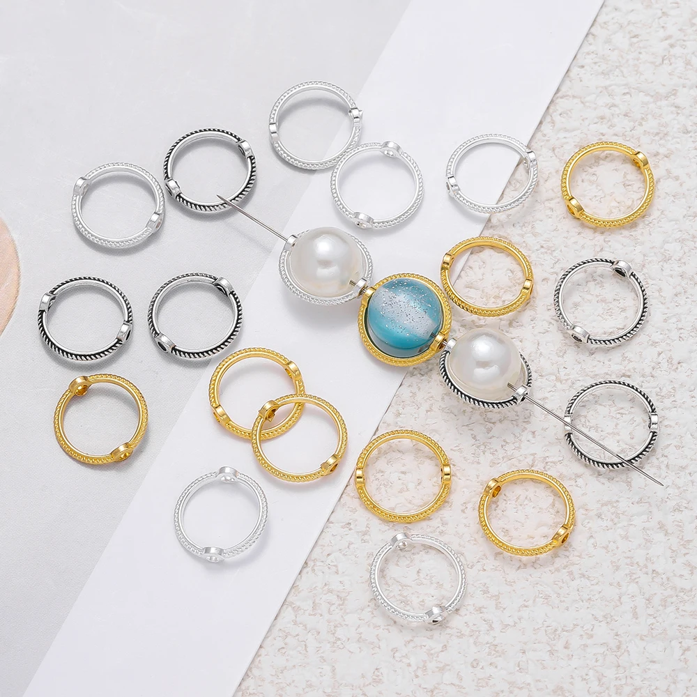 Metal Photo Panel - 30/50/100pcs Round Frame Wrapped Bead Double