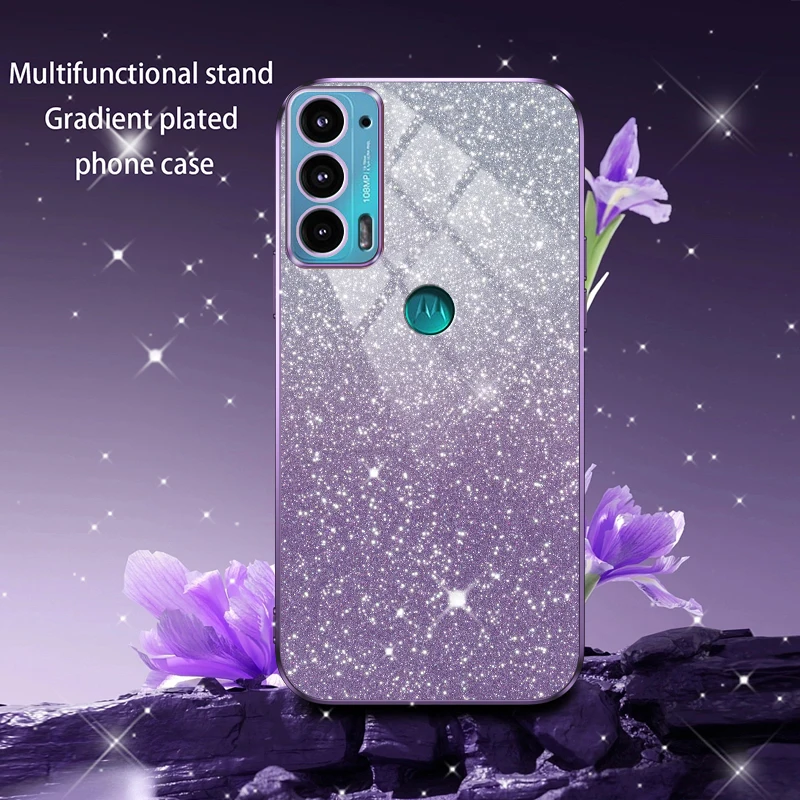 

Edge 20 Luxury Gradient Glitter Plating Case For MOTO Edge 20 Motorola Edge 20 Soft Silicone Protect Back Cover 20