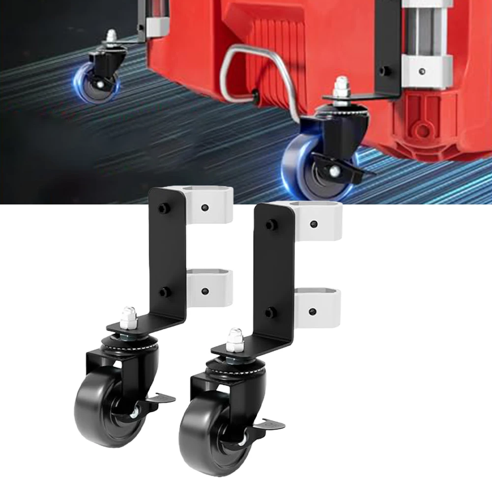 

360° Dual Front Wheels Effort-Saving Auxiliary Castors For Rolling Tool Box For Packout Toolboxes 200 Lbs Capacity ﻿